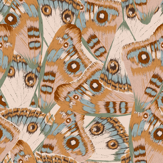 Abstract butterfly wings wallpaper in beige