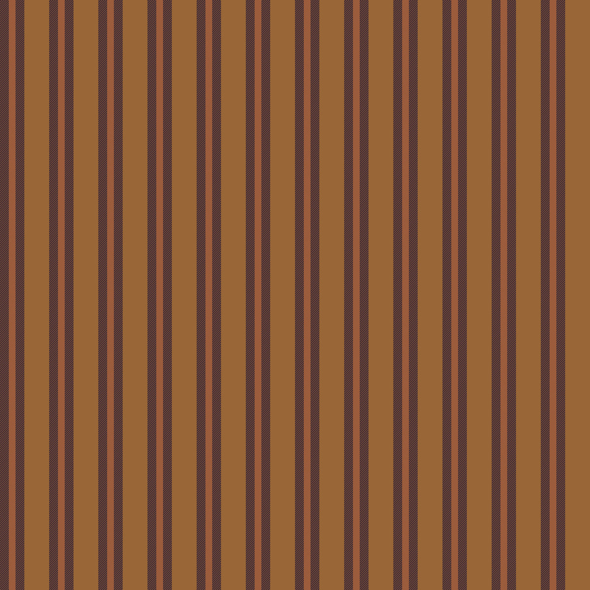 Heritage striped wallpaper in mustard and cognac brown