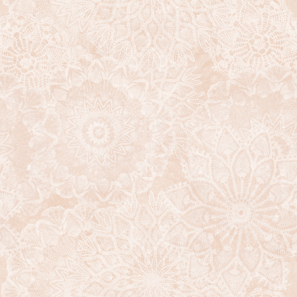 Lace doily wallpaper in cream on beige