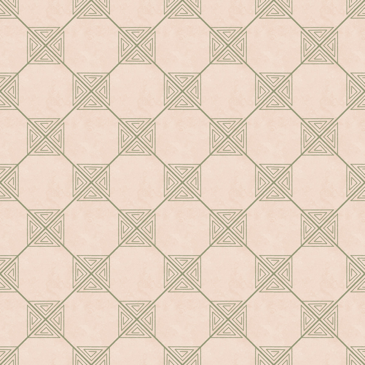 Lattice trellis wallpaper in sage green on cream