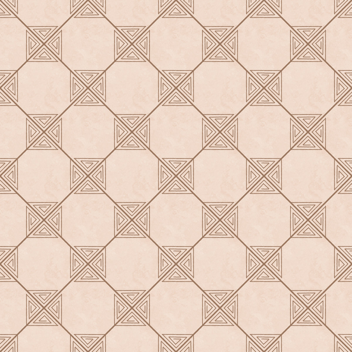 Lattice trellis wallpaper in taupe on cream