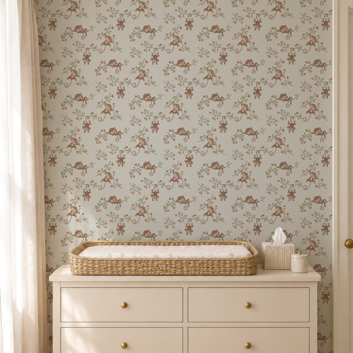 Monkey Babies wallpaper in a nursery