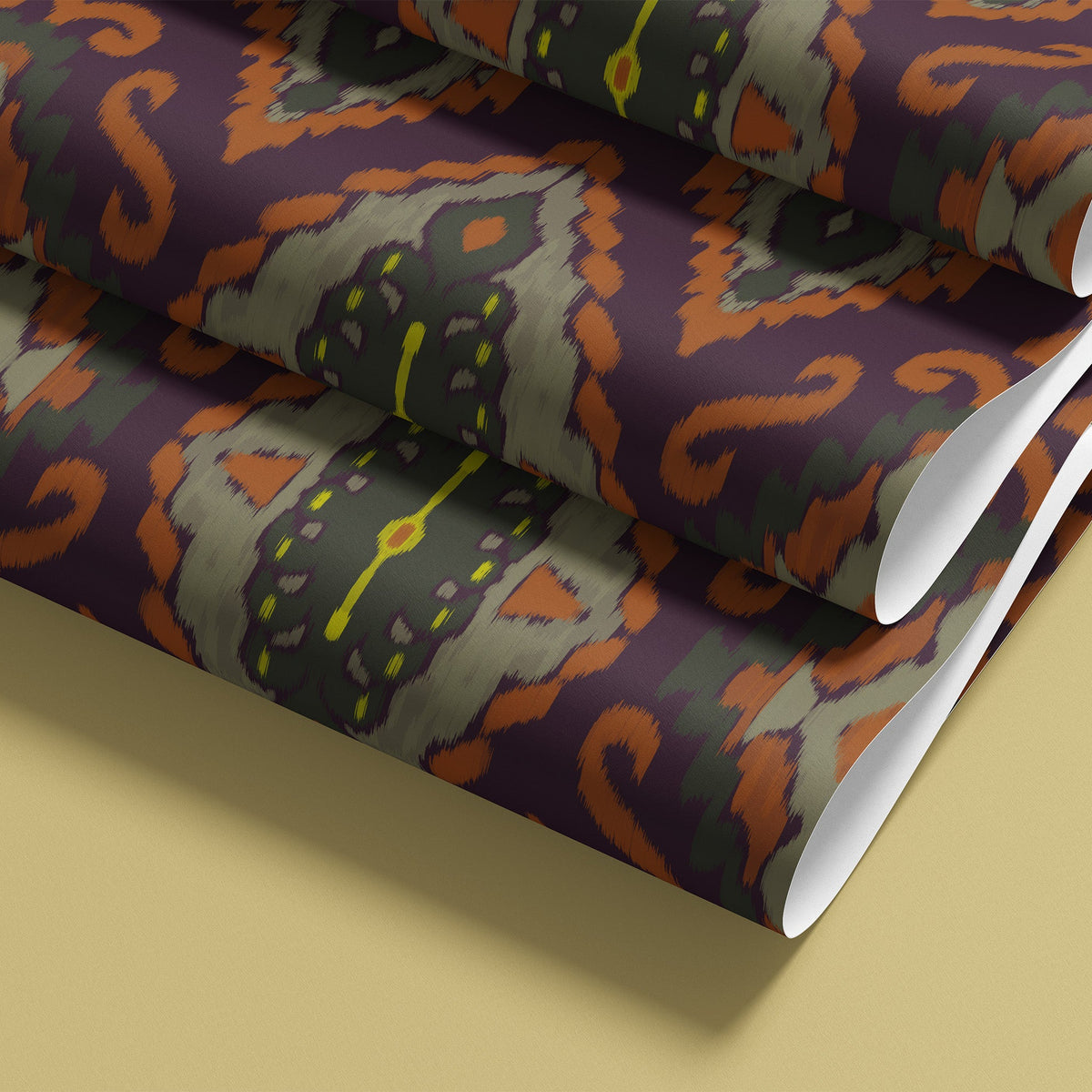 Ikat wallpaper pattern swatch