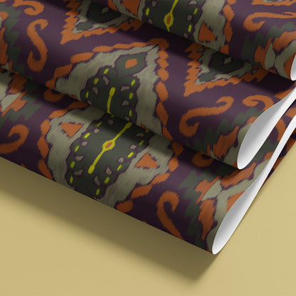 Ikat wallpaper pattern swatch