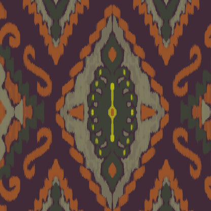 Ikat wallpaper swatch in purple