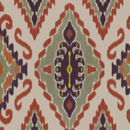 Ikat wallpaper swatch in sage