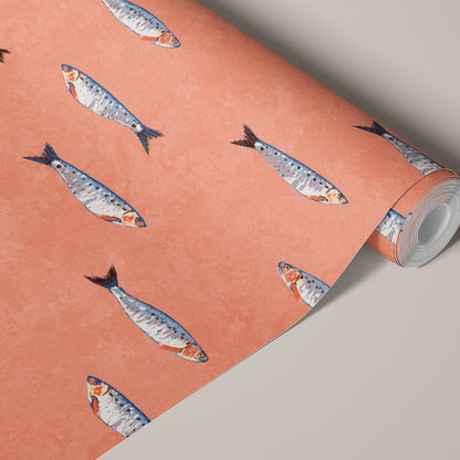 Sardine wallpaper in red