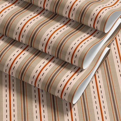 Folded roll of ticking stripe wallpaper