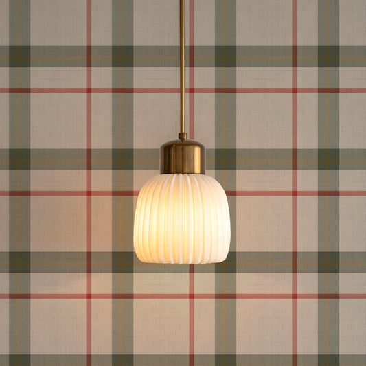Woven Plaid wallpaper in a room