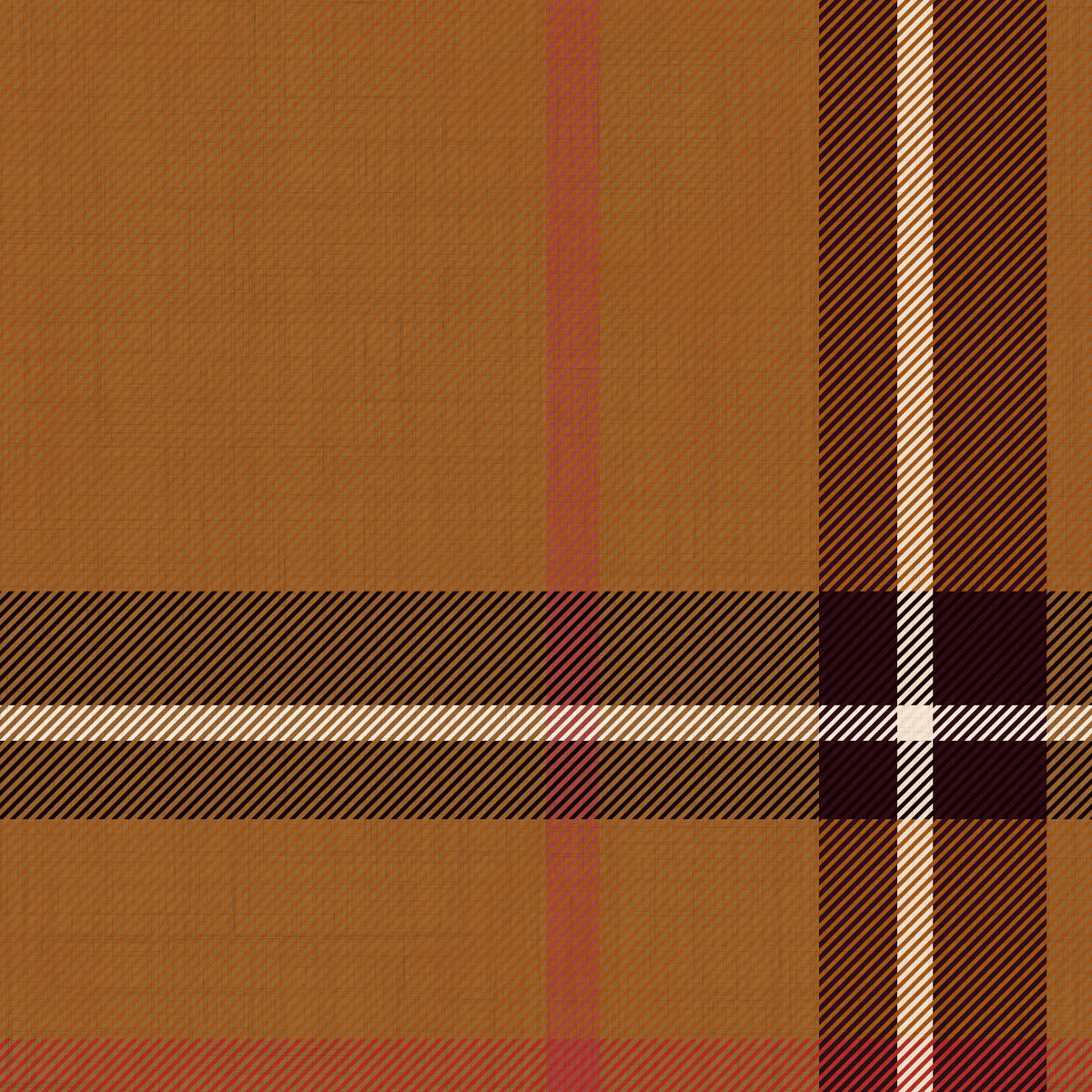 Woven Plaid wallpaper swatch in cognac