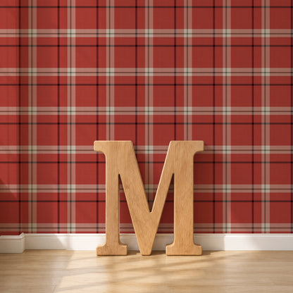 Woven Plaid wallpaper on a wall